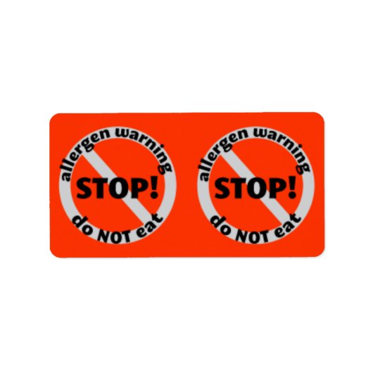 Pantry-Etiketten - Allergen-Warnung Nicht essen Adressaufkleber (Vorne)