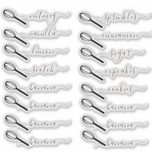 Pantry Organisation Bäckerei Canister Jar Aufkleber (Vorderseite)