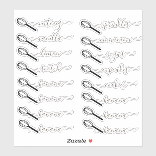 Pantry Organisation Bäckerei Canister Jar Aufkleber (Blatt)