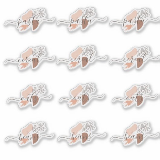 Pantry Organisation Bio Formen Script Sticker (Vorderseite)