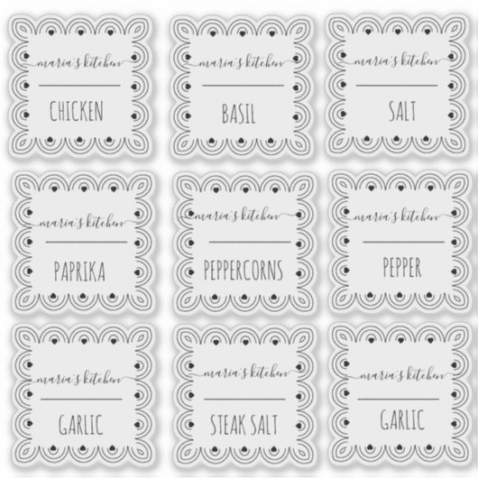 Pantry Organisation Spice Jar Dekorationsgrenze Aufkleber (Vorderseite)