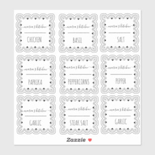 Pantry Organisation Spice Jar Dekorationsgrenze Aufkleber