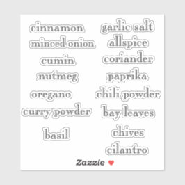 Pantry Spices Set Customizable Stickers Aufkleber