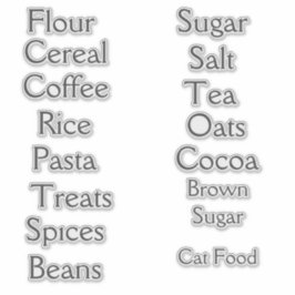 Pantry-Stapeln, individuell anpassbarer Vinyl Aufkleber