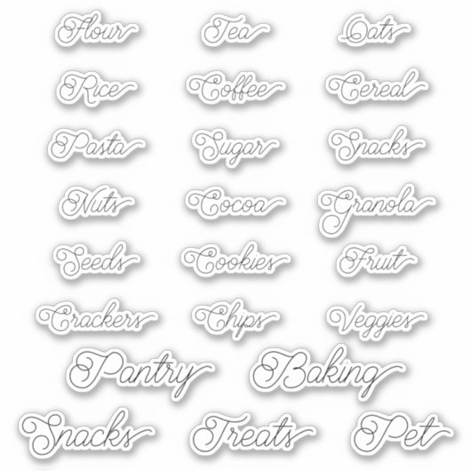 Pantry Staples Labels (Vorderseite)