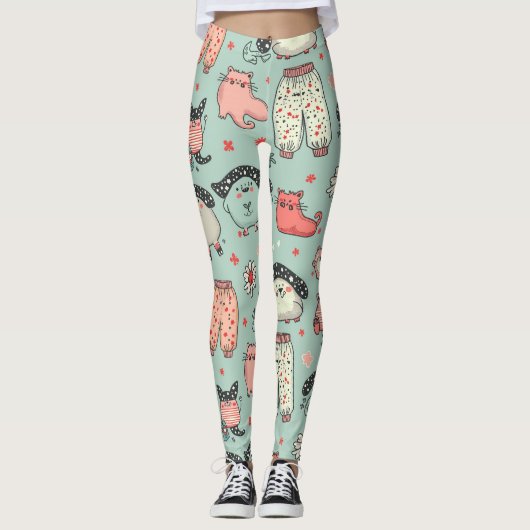 Pants-Muster mit weißen Zeichen Leggings (Vorderseite)