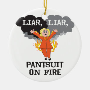 Pantsuit auf Feuer Keramik Ornament