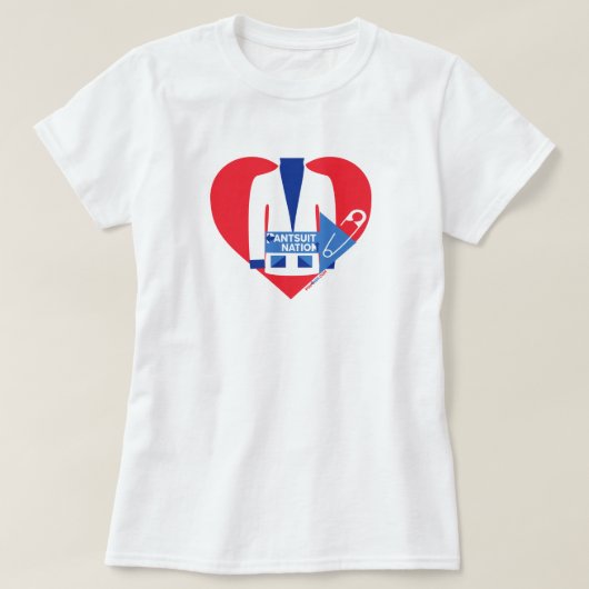 Pantsuit-Nation festgesteckt zu meinem Herz-Shirt T-Shirt (Design vorne)