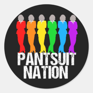Pantsuit Nation Rainbow Women Runder Aufkleber
