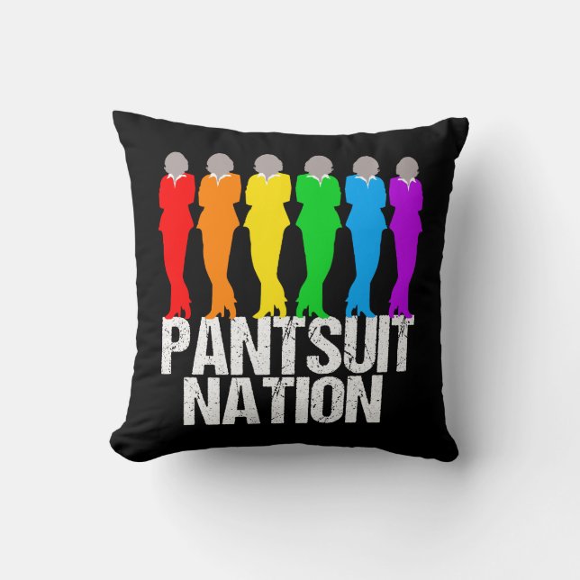 Pantsuit-Nations-Regenbogen-Frauen Kissen (Vorderseite)