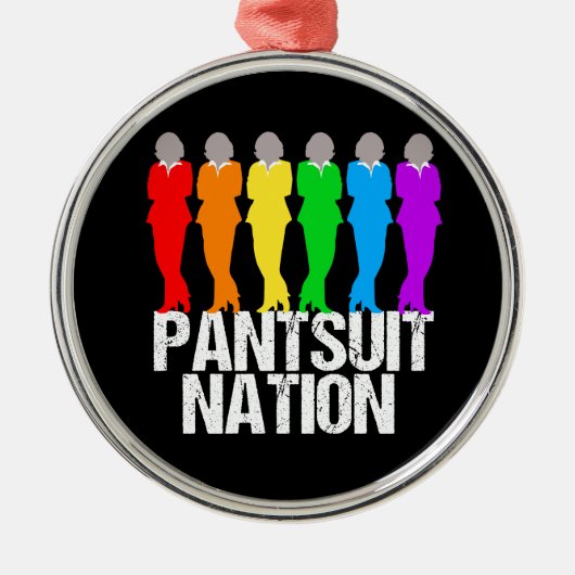 Pantsuit-Nations-Regenbogen-Frauen Ornament Aus Metall (Vorne)