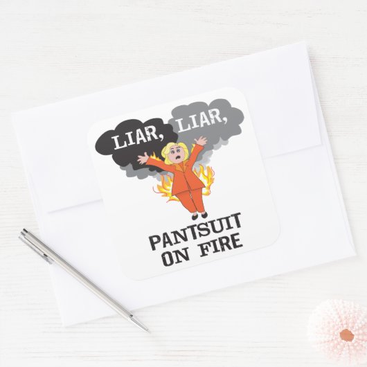 Pantsuit Quadratischer Aufkleber (Umschlag)