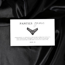 Panty Game Brautparty Bachelorette Lingerie Begleitkarte