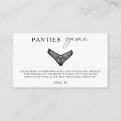 Panty Game Brautparty Bachelorette Lingerie Begleitkarte (Vorderseite)