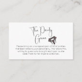 Panty Game Modernes Brautparty Begleitkarte (Rückseite)