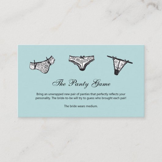 Panty Game Panels Bitte Karte einfügen (Vorderseite)