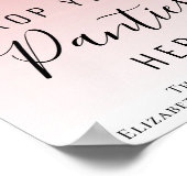 Panty Game Pink Rose Gold Glitzer Sign Poster (Ecke)