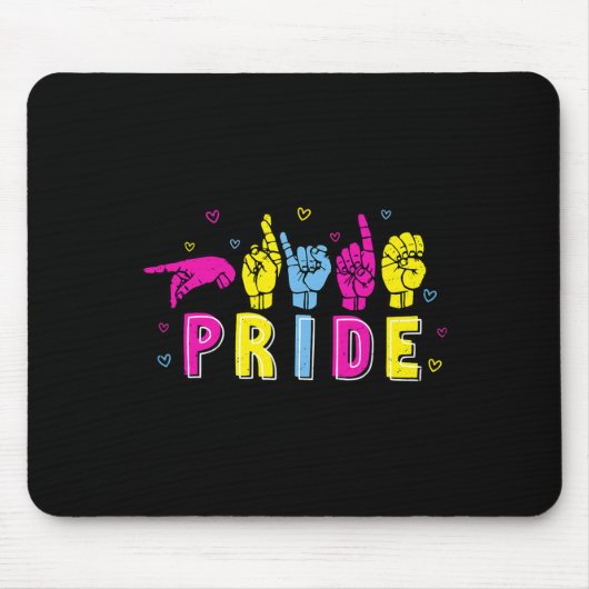 Panual ASL Stolz Pan Regenbogen Gebärdensprache Ge Mousepad (Vorne)