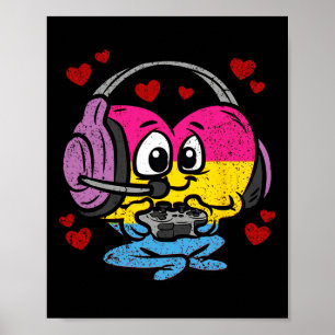 Panual Heart Pride Lgbt-q Retro Gaming Videospiel Poster
