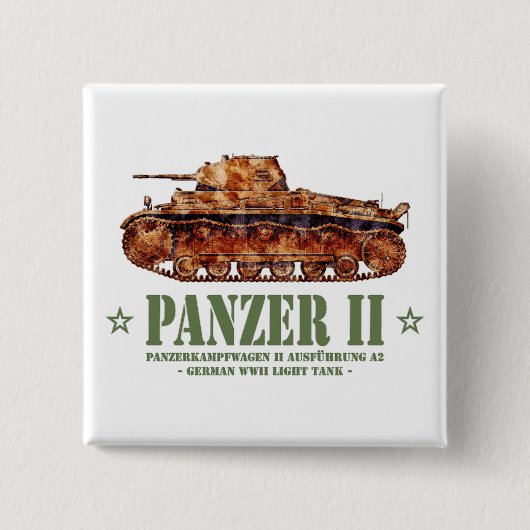 Panzer II A2 Weltkrieg Zweiter deutscher Leuchttur Button (Vorderseite)
