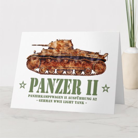 Panzer II A2 Weltkrieg Zweiter deutscher Leuchttur Dankeskarte (Vorderseite)
