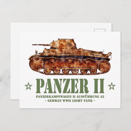 Panzer II A2 Weltkrieg Zweiter deutscher Leuchttur Postkarte (Vorne/Hinten)