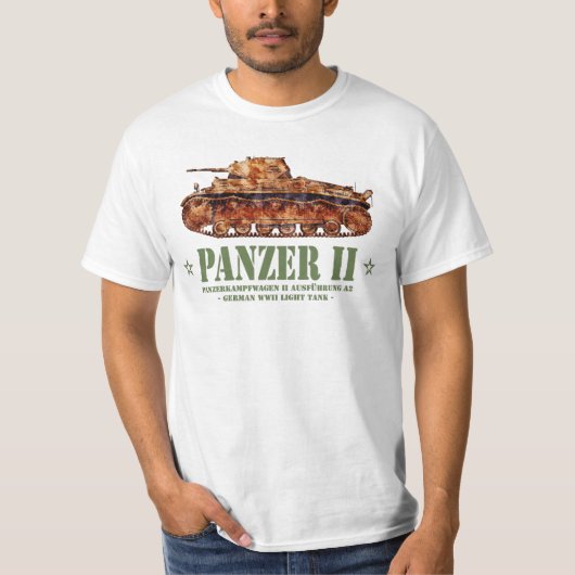Panzer II A2 Weltkrieg Zweiter deutscher Leuchttur T-Shirt (Vorderseite)
