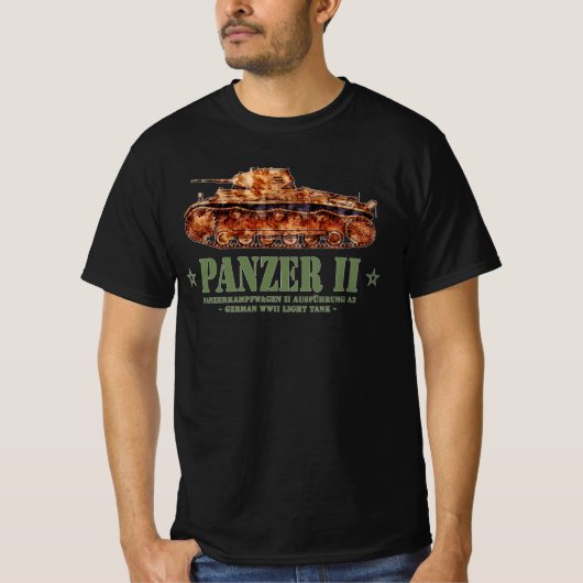 Panzer II A2 Weltkrieg Zweiter deutscher Leuchttur T-Shirt (Vorderseite)