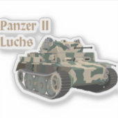 Panzer II Luchs Deutscher WW2-Kampftank Aufkleber (Vorderseite)