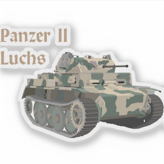 Panzer II Luchs Deutscher WW2-Kampftank Aufkleber (Vorderseite)