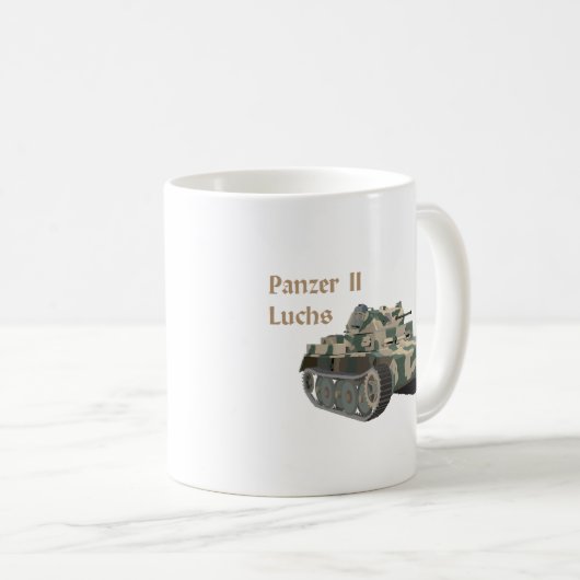 Panzer II Luchs Deutscher WW2-Kampftank Kaffeetasse (VorderseiteRechts)