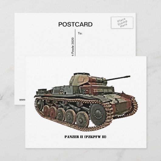 Panzer II Postkarte (Vorne/Hinten)