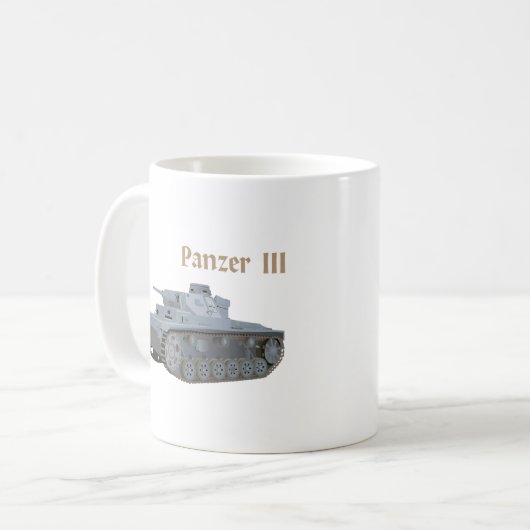 Panzer III. Deutscher Kampftank WW2 Kaffeetasse (Vorderseite Links)