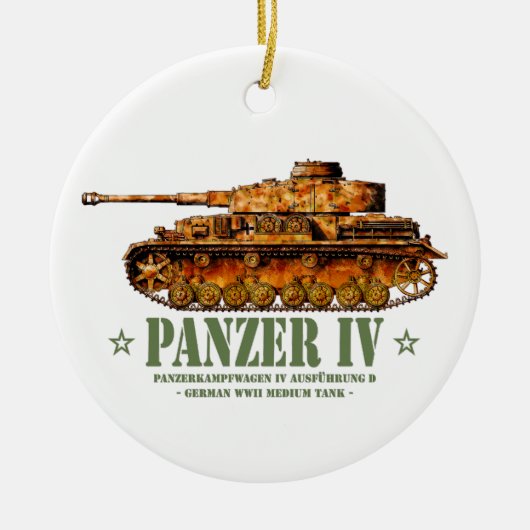 Panzer IV D Zweiter Weltkrieg Mittelalter Zweiter Keramik Ornament (Vorne)