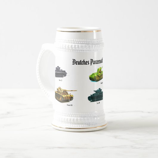 Panzerafe Bierglas (Vorderseite Links)