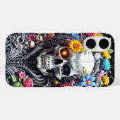Panzerförmiger Schädel mit Blumenabdeckung Case-Mate iPhone Hülle (Rückseite (Horizontal))