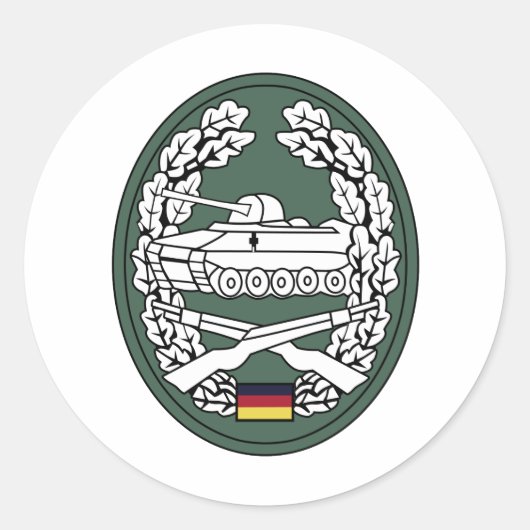 Panzergrenadier-Insignien der ehemaligen Westdeuts Runder Aufkleber (Vorderseite)
