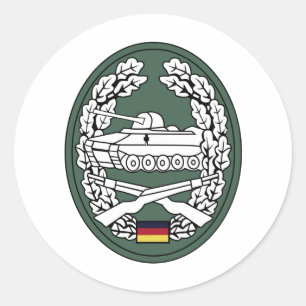 Panzergrenadier-Insignien der ehemaligen Westdeuts Runder Aufkleber