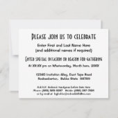 Panzerklebeband und zerrissener Pappumbau Einladung (Rückseite)