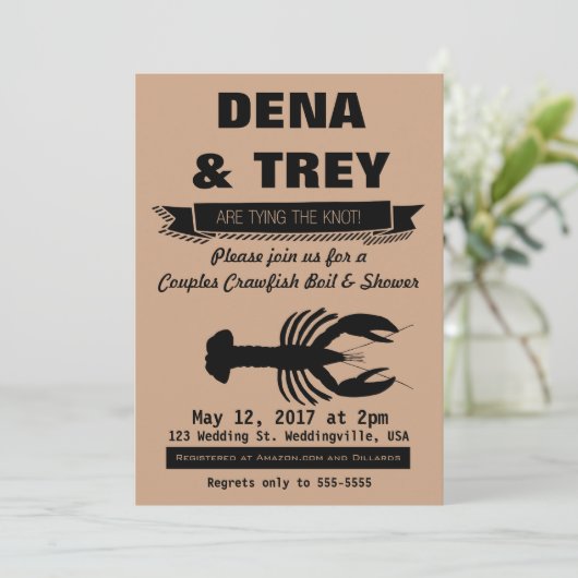 Panzerkrebs-Blutgeschwür Inviation, Polterabend Einladung (Stehend Vorderseite)