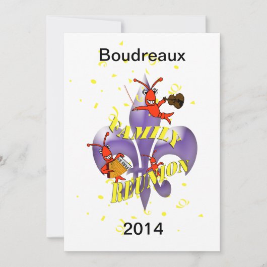 Panzerkrebs-Lilien-Familien-Wiedersehen Einladung (Vorderseite)