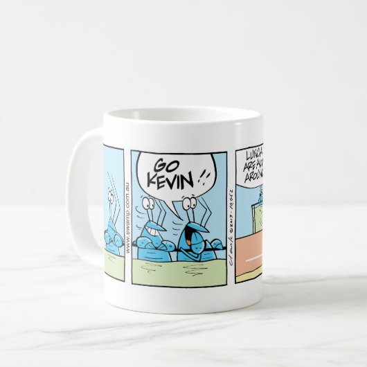 Panzerkrebs-lustiges Restaurant-Comic Kaffeetasse (Vorderseite Links)