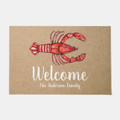 Panzerkrebs-personalisiertes Willkommen Louisianas Fußmatte (Vorderseite)