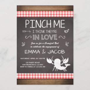 Panzerkrebs-Verlobungs-Party Paar-Dusche Einladung