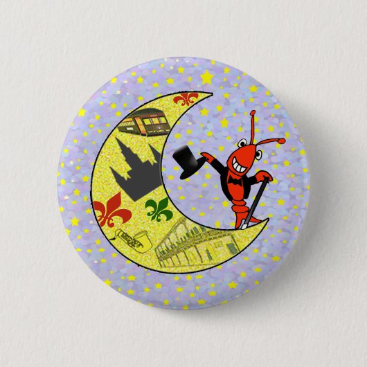 Panzerkrebs-Zylinder-Halbmond-Mond Button (Vorderseite)