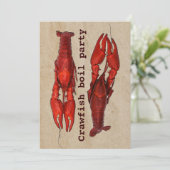 Panzerkrebsblutgeschwürsommer-Party Einladung (Stehend Vorderseite)