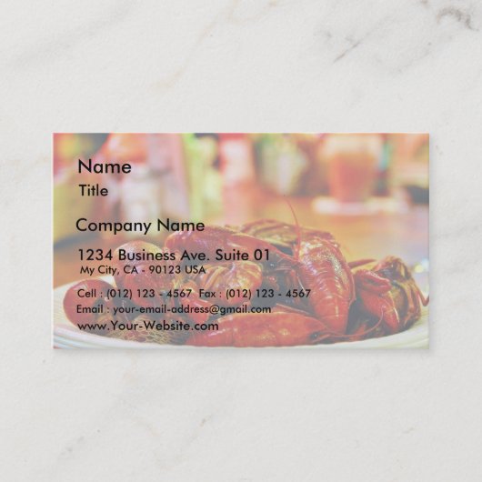 Panzerkrebse am Gipfel-Austern-Haus Visitenkarte (Vorderseite)