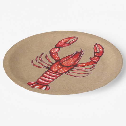 Panzerkrebse Louisianas Cajun Pappteller (Schrägansicht)