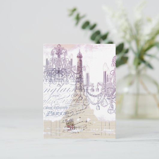 Panzerleuchter paris eiffturm postkarte (Stehend Vorderseite)