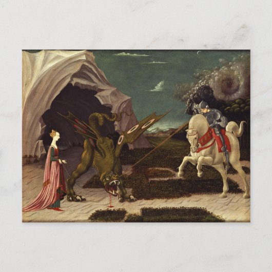 PAOLO UCCELLO - Saint George und der Drache 1470 Postkarte (Vorderseite)